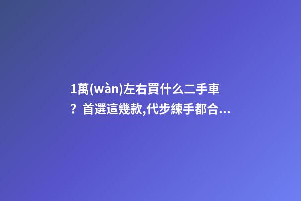 1萬(wàn)左右買什么二手車？首選這幾款,代步練手都合適！